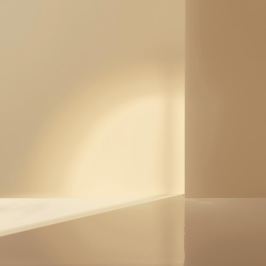 Imagen minimalista geométrica que evoca la luminosidad en la piel