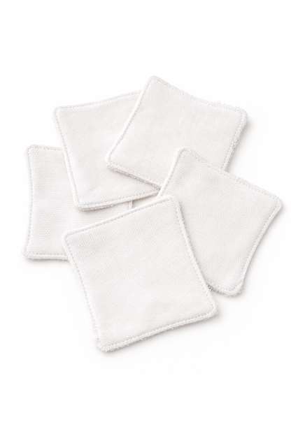 Toallitas desmaquilladoras reutilizables de algodón (pack de 5)