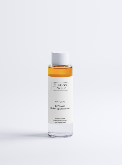 Desmaquillador bifásico Urban Natur que elimina maquillaje e impurezas respetando el equilibrio de la piel.